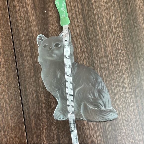 SOLD Viking Glass Frosted Cat Figurine 5 in Art Glass Original Sticker Bookend - Picture 10 of 10